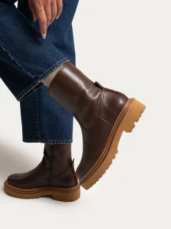 Damen HOFF Stiefel Und Stiefeletten-OFFICE BRAUN LEDERSTIEFEL