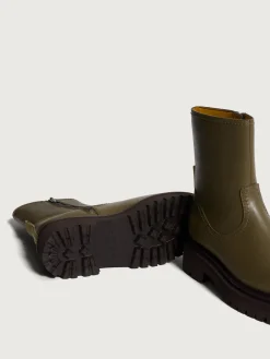 Damen HOFF Stiefel Und Stiefeletten-OFFICE GRÜNER LEDERSTIEFEL